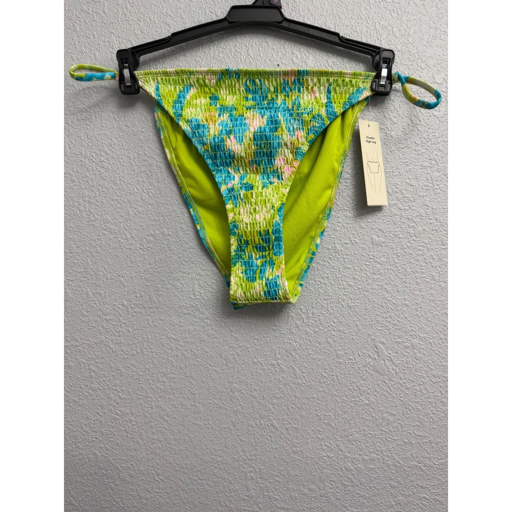 No Boundaries Womens XXL 20 Cheeky High Leg Bikini Bottom Tropical Floral Smock